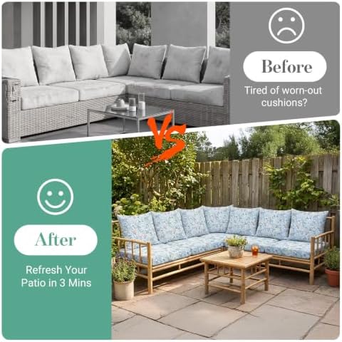 12Pcs Patio Cushion Covers Stretch Outdoor Furniture Protector Slipcovers - Image 5