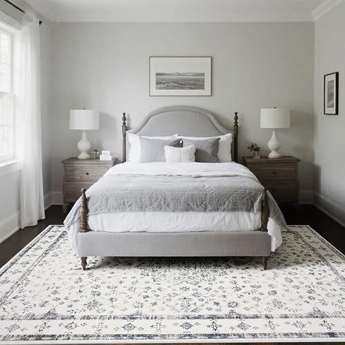 8x10 Washable Area Rugs for Living Room,Bedroom,Dining Room - Neutral Grey - Image 7