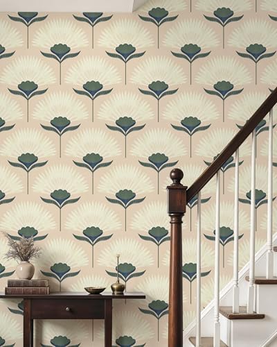 Safiyya Peel and Stick Wallpaper Boho Floral Wallpaper for Bedroom Living Room Removable Self Adhesive Floral Cottage 17.3inx393in Vinyl Contact Paper for Cabinets Accent Wall - Image 6
