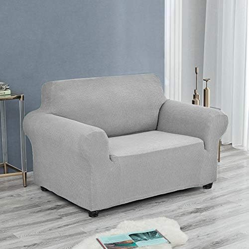 Joccun Stretch Chair Couch Cover,1-Piece Sofa Slipcover Spandex Jacquard Fabric Sofa Covers with Elastic Bottom,Washable Furniture Protector for Dogs,Cats,Kids(Armchair, Wide 35" - 55",Silver) - Image 4