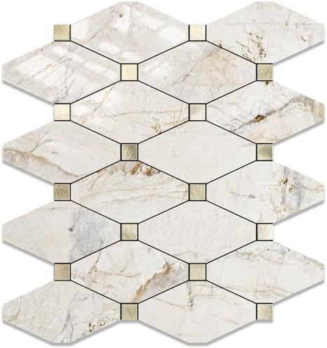 STICKGOO 1 Sheet Peel and Stick Backsplash, Glossy Pandora Marble by STICKGOO