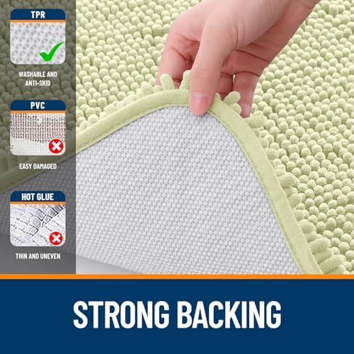 OLANLY Bathroom Runner Rugs 59x24, Extra Soft Absorbent Chenille Bath Rugs - Image 6