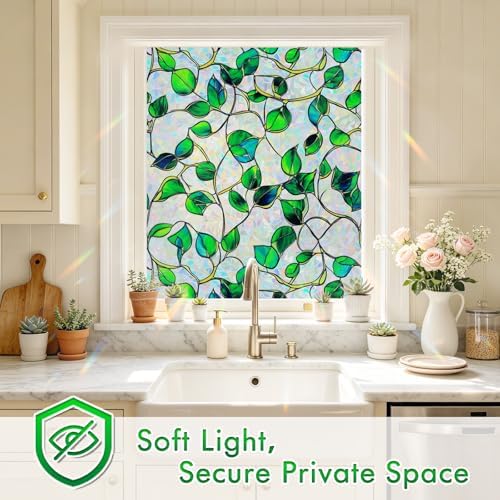 SOMWISE Rainbow Stained Glass Window Privacy Film,Heat Blocking Save Energy - Image 5