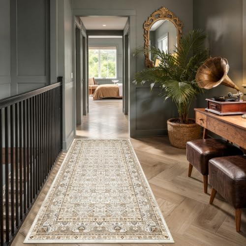 3x6 Washable Hallway Runner Rug, Vintage Non-Slip Low Pile Rugs by Winslssol