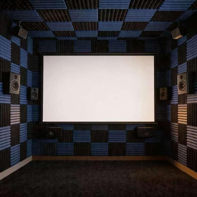96 Pack Blue/black Absorb the echo Acoustic Foam Panel Wedge Studio Soundproofing Wall Tiles 12" X 12" X 1"(Accompanied By Double-Sided Adhesive Tape) - Image 6