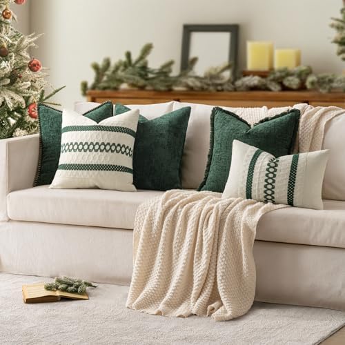 MIULEE Decorative Couch Throw Pillow Covers 20x20 Inch Dark Green 2 Pack - Image 7