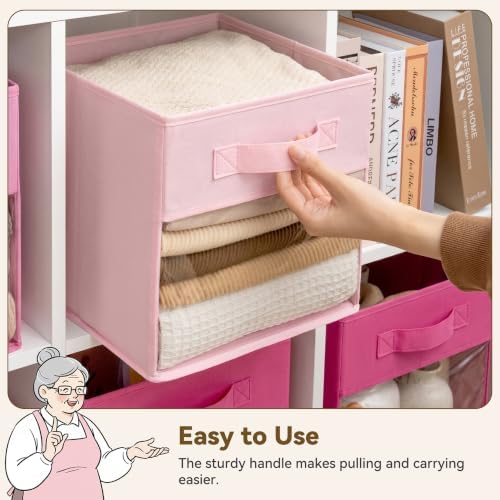 GRANNY SAYS 11x11 Storage Cubes with Clear Window, Pink Gradient, 6-Pack - Image 6