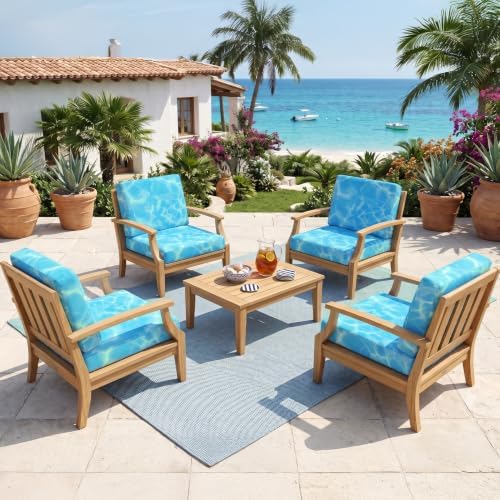 8Pcs Patio Cushion Covers Stretch Outdoor Furniture Protector Slipcovers - Image 6