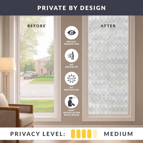 Old English Window Privacy Film by Artscape - Textured Leaded Glass Design, Static Cling, Allows Natural Light in, UV Protection, Phthalate and BPA Free, Made in USA - 36 x 72 Inch - Image 3