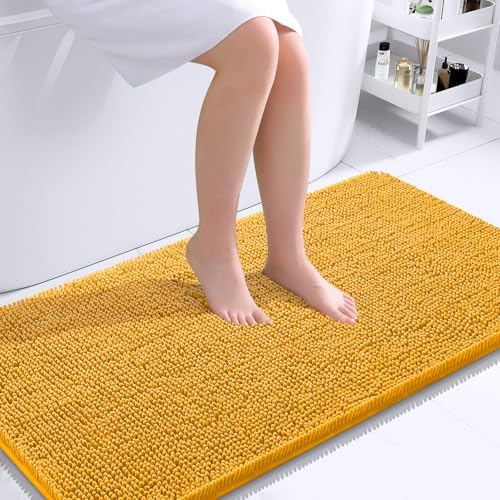 OLANLY Bathroom Runner Rugs 40x24, Extra Soft Absorbent Chenille Bath Rugs by OLANLY