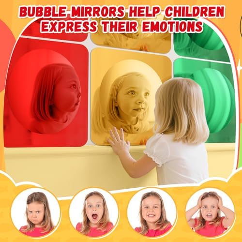 Geiserailie 9 Pcs Sensory Wall Bubble Mirrors, 10 x 10 Inch, CPC Certified - Image 5