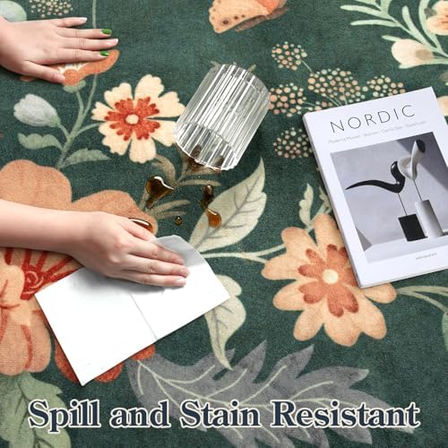 Lahome Floral Washable 6x9 Area Rugs, Soft Bedroom Rug for Living Room - Image 6
