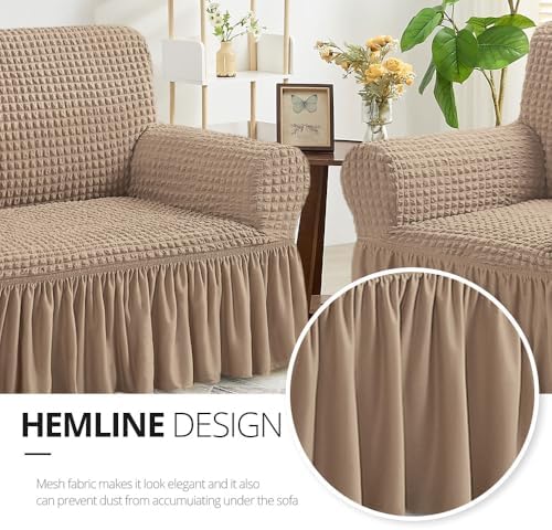 NICEEC Loveseat Covers Washable Love Seat Couch Covers Slipcover with Skirt - Image 4