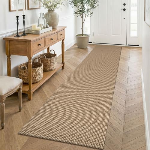 KOZYFLY Boho Runners for Hallways 2x8 ft Washable Kitchen Runner Non Slip Rubber Backed Hall Runners Cotton Entryway Runner Rugs for Indoor Backdoor Bedroom Kitchen, Orange Beige/Tan/Brown by KOZYFLY