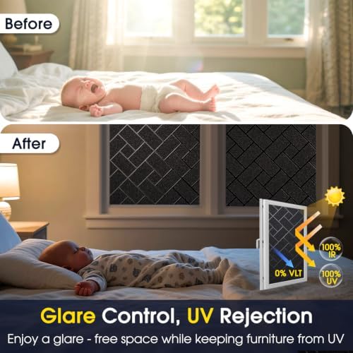 Coavas Blackout Window Privacy Film 100% Light Blocking 29.5"x78.7" - Image 3