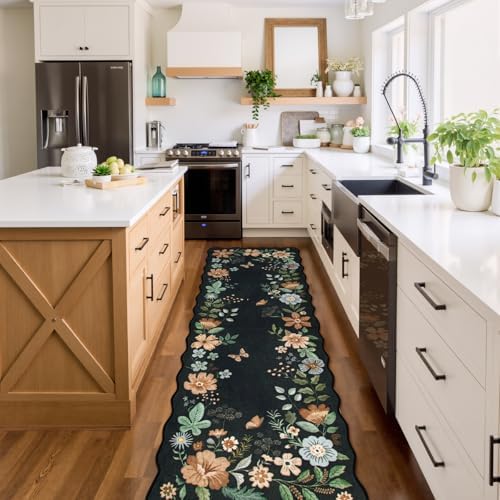 Lahome Floral Runner Rug for Hallways, 2'6''x8' Kitchen Runner Non Slip - Image 3