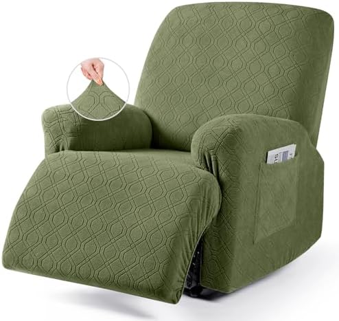 VANSOFY Oversized Stretch Recliner Chair Cover, Army Green, 1 Seater by VANSOFYFURNITURECOVERS