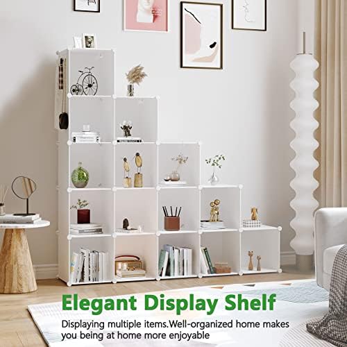 C&AHOME 16 Cube Storage Organizer Cube Shelves Units Storage Cubes, Milky - Image 4