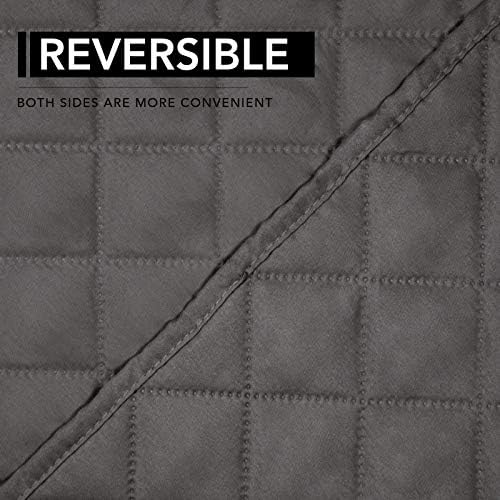 Easy-Going Reversible Couch Cover, Oversized Recliner, Gray/Gray - Image 5