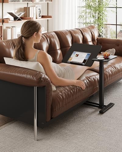 SANODESK 28''Overbed Table Gas Spring Lifting with Wheels&Tilting Desktop - Image 5
