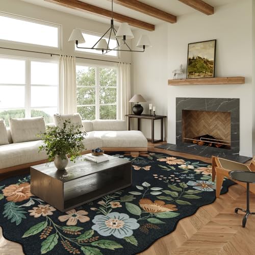 Lahome Floral 9x12 Area Rugs for Living Room, Soft Washable Bedroom Rugs - Image 2