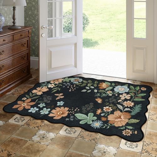 Lahome Floral Washable Rug, 3x5 Rug Soft Bedroom Rugs for Entryway Dorm - Image 3