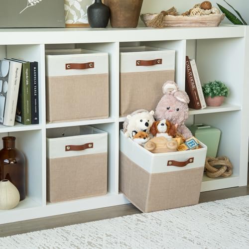 OrganiHaus 11x11 Cube Storage Bins, Set of 4 - Fabric Storage Cubes - Image 3