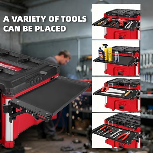 Folding Packout Mount Compatible with Milwaukee Packout Toolbox, Heavy Duty Foldable Work Table for Side Storage of Your Packout System - Image 3