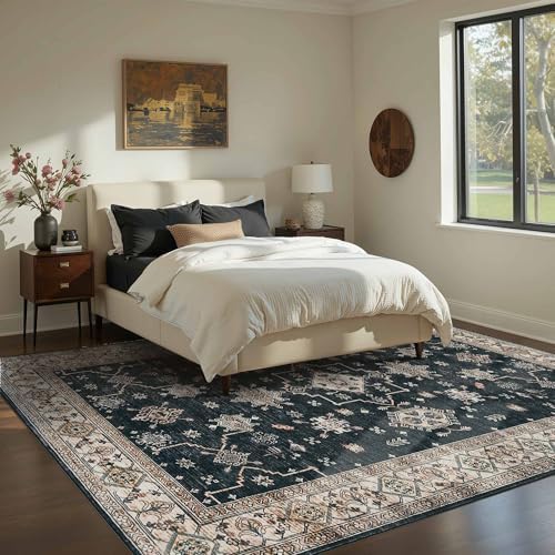 Rugxara Black Area Rugs 5x7 Washable Rug for Living Room Bedroom - Image 3