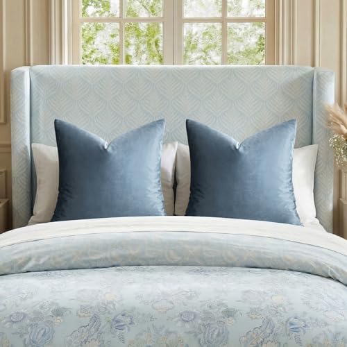 GIGIZAZA Stone Blue Velvet Throw Pillow Covers Big 26x26 Pack of 2 by GIGIZAZAFocusingonhomedecoration