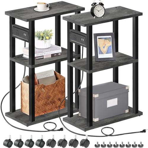 TUTOTAK Small Narrow Side Table, Set of 2 Skinny End Table by ChoosetutotakFurnitureBuildYourCozyHome