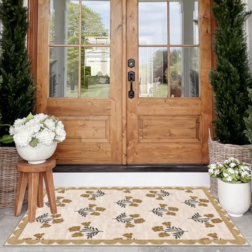 Floral Outdoor Rug, 28"x43" Front Door Mat Indoor Outside Entrance - Image 4