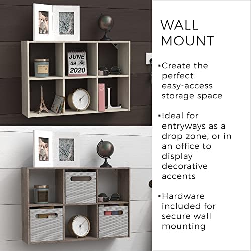 ClosetMaid Mini 6-Cube Desktop or Wall Mount Organizer, Weathered Teak - Image 4