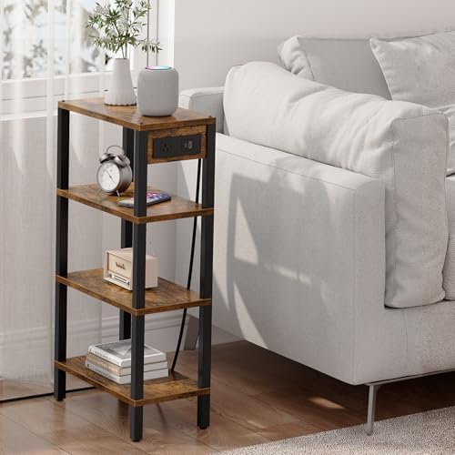 TUTOTAK Narrow Side Table Set of 2, Small End Table with Charging Station - Image 6