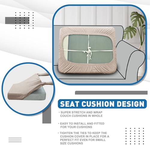 XINEAGE 1 Piece XL Stretch Couch Cushion Covers Individual Sofa Slipcovers - Image 6
