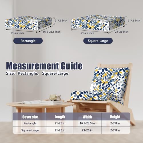8Pcs Outdoor Cushion Covers, Stretch Patio Furniture Couch Chair Slipcovers - Image 2