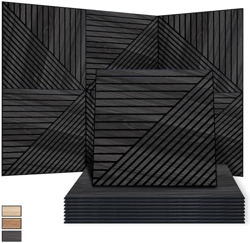 WoveN SounD Acoustic Wall Panels, Black Oak, 8 Pack, 23.6x23.6 in by WovenSound
