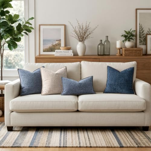 MIULEE Decorative Couch Throw Pillow Covers 18x18 in Dark Grey Blue 2 Pack - Image 5