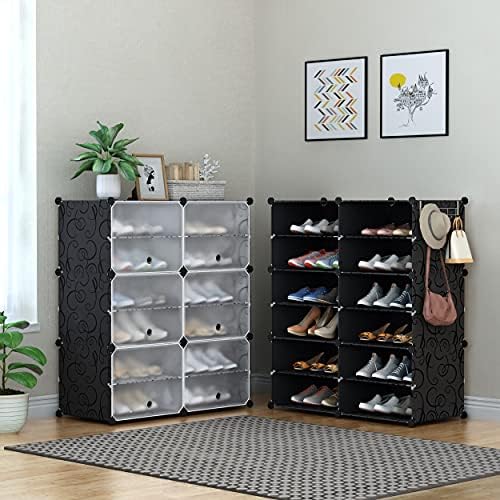 HOMIDEC Shoe Rack Organizer 24 Pair Modular Shoe Storage Cabinet for Closet - Image 7