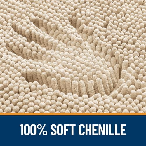 OLANLY Toilet Rugs U-Shaped 24x24, Soft Absorbent Chenille Contour Rugs - Image 3