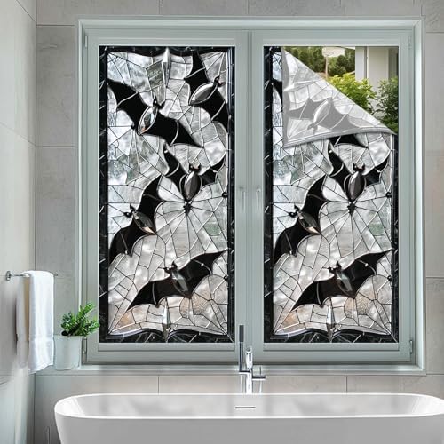 HOMETITUTE Halloween Gothic Flying Bat Privacy Window Cling 18x39 PVC - Image 5