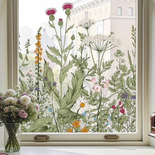 ADD.HERES Stained Glass Window Film, Window Film Decorative, 17.5 x 78.7 in by ADDHERES