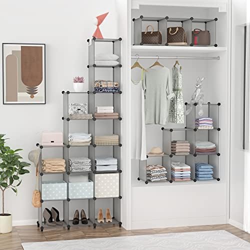 HOMIDEC Closet Organizers and Storage, 9 Cube Storage Organizer, Grey - Image 5