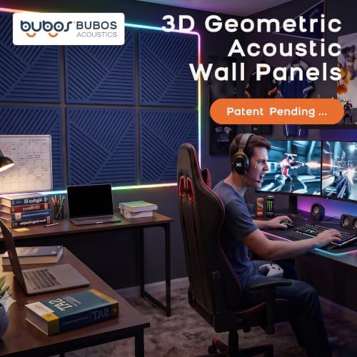 BUBOS 6 PCS Art Sound Absorbing Panels 23.6x23.6" Decor Acoustic Wall Panel | 0.7" Thick Composite Acoustic Panels, Nail-Down Secure Large 3D Sound Wall Panel for Studio Living Room & Office - Image 2