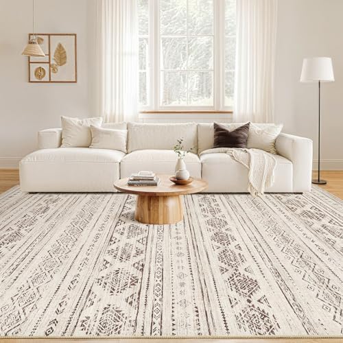 Nakagishi Boho 5x7 Area Rug Living Room Rugs Machine Washable Dark Brown - Image 4