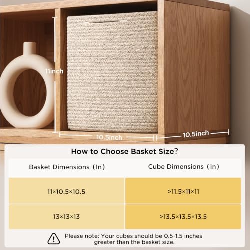 joybest 11inch Cube Storage Bins, Cotton Rope Woven Organizer Basket - Image 3