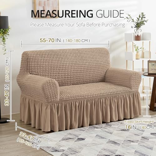 NICEEC Loveseat Covers Washable Love Seat Couch Covers Slipcover with Skirt - Image 6