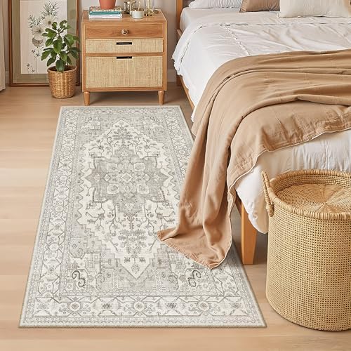 Madane Washable Runner Rug 3x6 Runners for Hallways Non Slip, Beige/Brown - Image 2