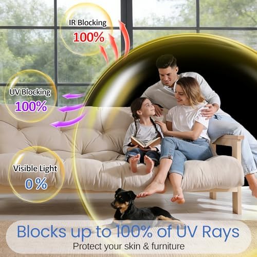 XIAWEI Total Blackout Window Privacy Film with Tools,45.2"x196.9",Malleable - Image 3