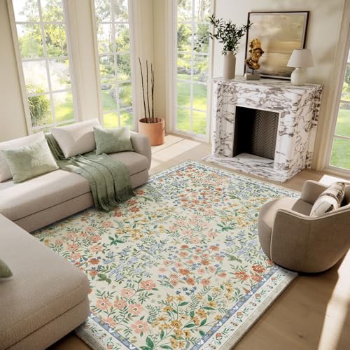 10x12 Area Rugs Living Room: Washable Rug Non Slip Stain Resistant Low Pile Ultra Soft Faux Wool Lightweight Large Rugs for Bedroom Dining Room Under Table Rug Nursery Home Office Farmhouse Indoor - Image 6